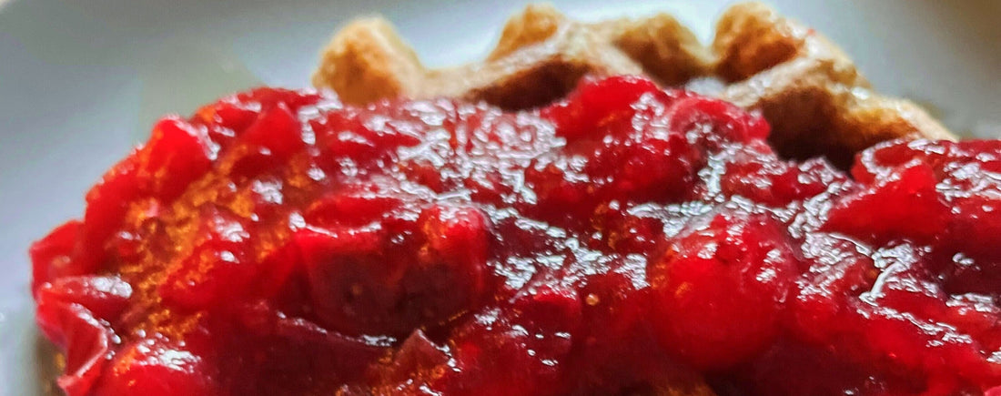 Holiday Recipes: Vegan Waffles with Cranberry Chutney for Cozy Mornings